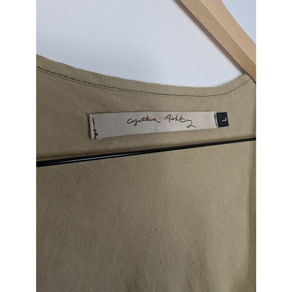 Cynthia Ashby Lagenlook Linen Asymmetrical Scoop Neck Long Sleeve Tunic - Picture 5 of 8